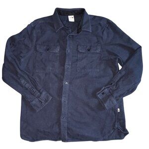 The North Face Mens Collared Flannel Double Pocket Shirt-Navy Blue-XL-GUC